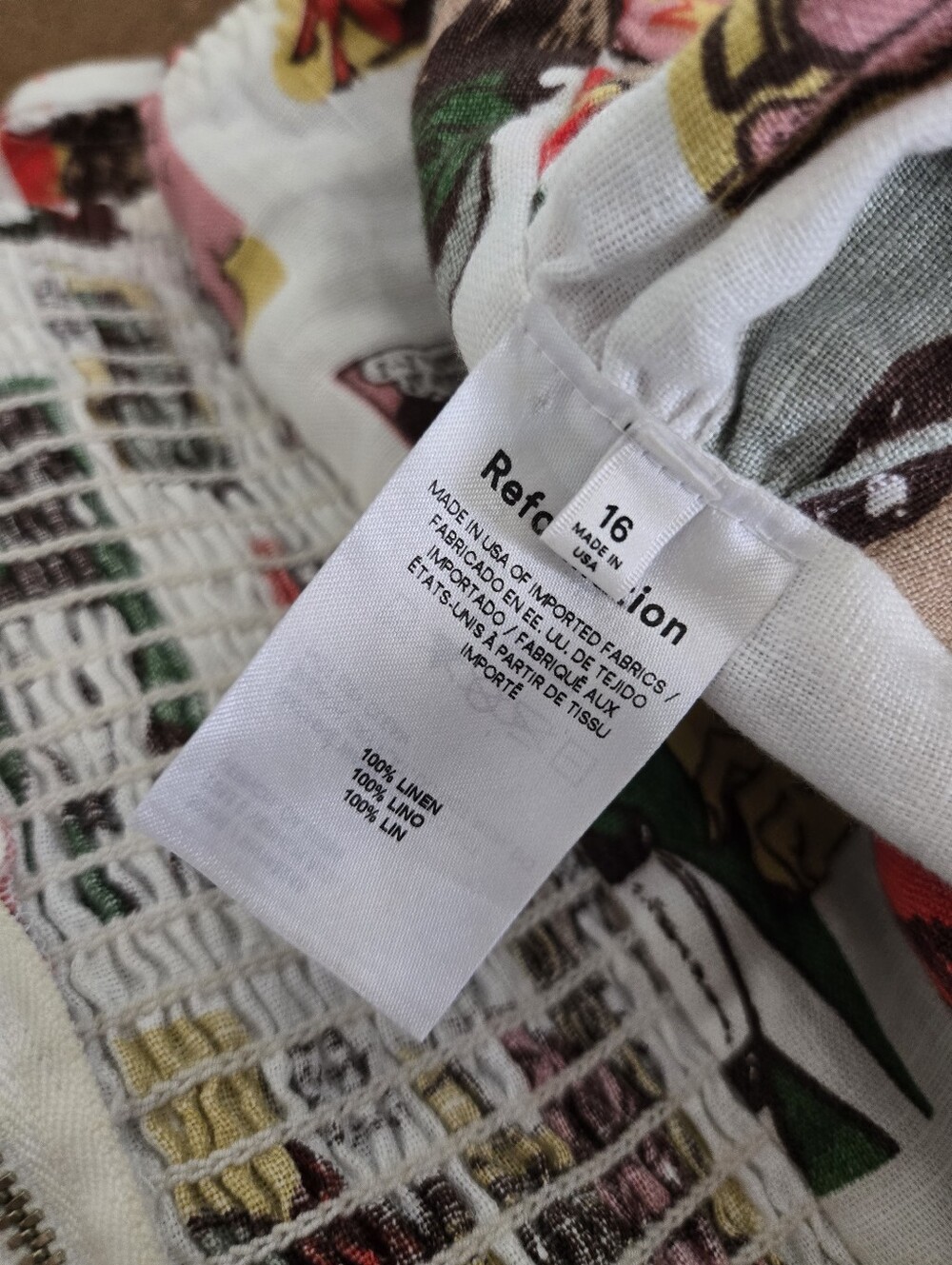 Reformation Linen Comic Cartoon Strapless Dillon Top, 16 - Picture 12 of 13